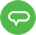 A green background with a white speech bubble.